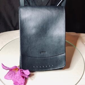 Black Leather, Men's Accessories Bag